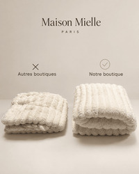 Plaid Mielle, Couverture en fausse fourrure ultra-douce, effet nuage · Crème cocooning - Maison Mielle Paris