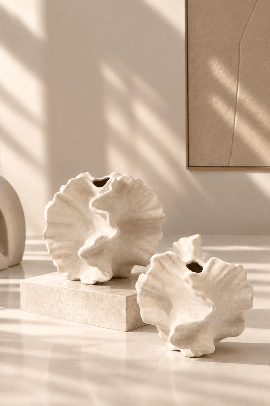 Vase Ondine — Céramique Beige Mat - Maison Mielle Paris