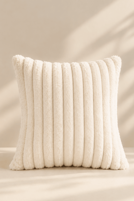 Housse Mielle, Housse de coussin · Blanc & Rose poudré - Maison Mielle Paris