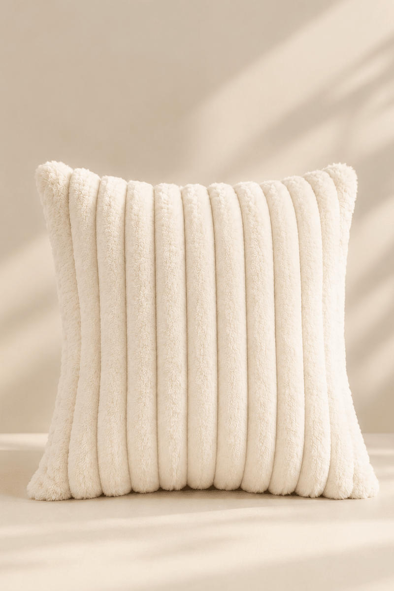 Housse Mielle, Housse de coussin · Blanc & Rose poudré - Maison Mielle Paris