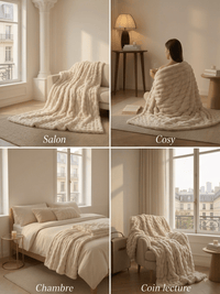 Plaid Mielle — Couverture en fausse fourrure ultra-douce, effet nuage · Crème cocooning - Maison Mielle Paris