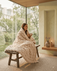 Plaid Mielle — Couverture en fausse fourrure ultra-douce, effet nuage · Crème cocooning - Maison Mielle Paris