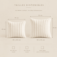 Housse Mielle, Housse de coussin · Blanc & Rose poudré - Maison Mielle Paris