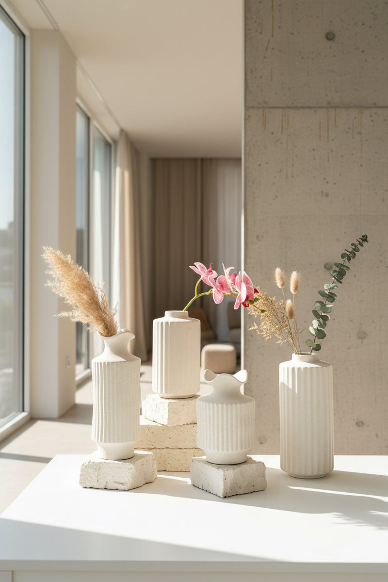 Vase à fleurs décoratif en céramique – Harmonie & Sérénité